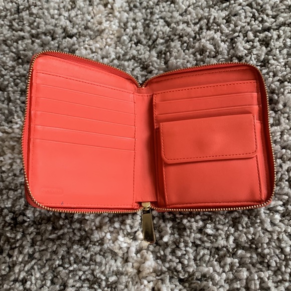 COACH wallet, leather coral color - Picture 3 of 6